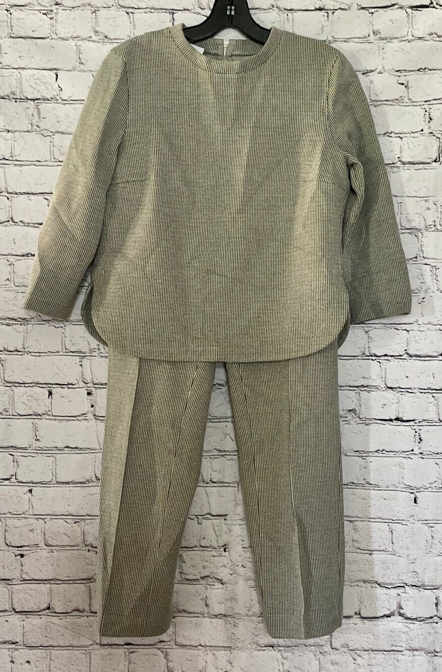 Women’s Akris Punto Francoise Houndstooth 2pc Long Sleeve Top & Pants Size 6/8